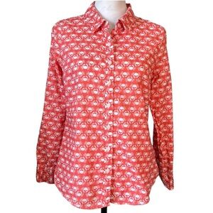 CROWN & IVY CRAB PRINT SHIRT, M